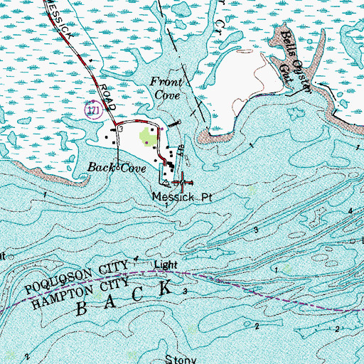 Topographic Map of Messick Point, VA
