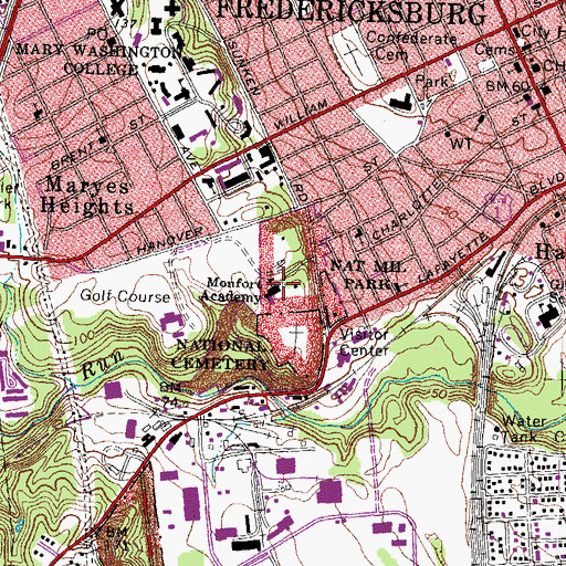 Topographic Map of Monfort Academy, VA