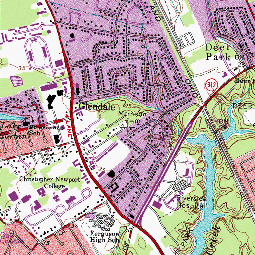 Topographic Map of Morrison Cemetery, VA