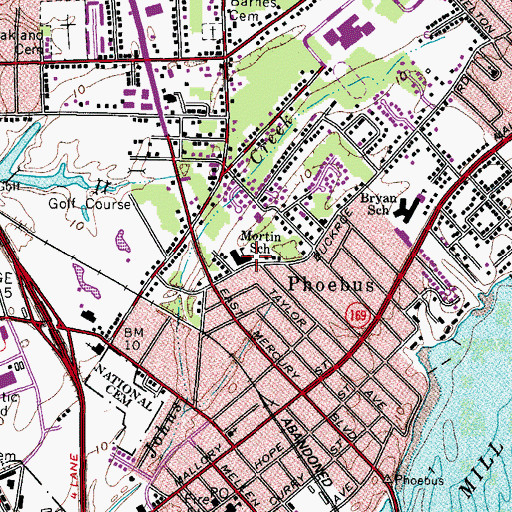 Topographic Map of Robert R Morton Elementary School, VA