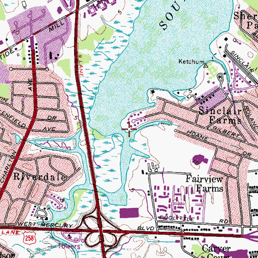 Topographic Map of Newmarket Creek, VA