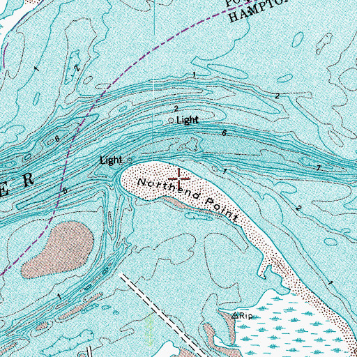 Topographic Map of Northend Point, VA
