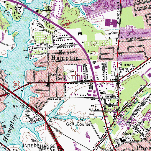 Topographic Map of Oakland Cemetery, VA