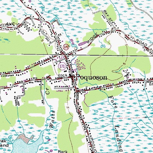 Topographic Map of Poquoson, VA