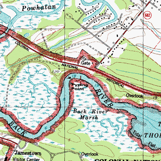 Topographic Map of Pyping Point, VA