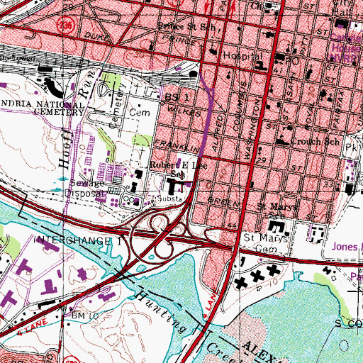 Topographic Map of Robert E Lee School, VA