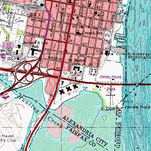 Topographic Map of Saint Mary's Cemetery, VA