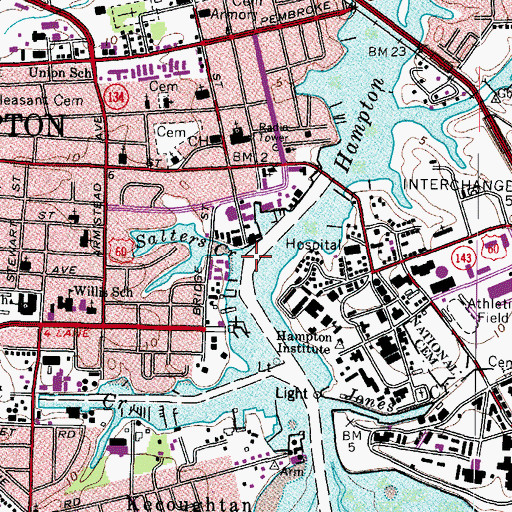 Topographic Map of Salters Creek, VA