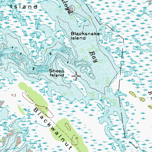 Topographic Map of Sheep Island, VA