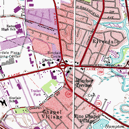 Topographic Map of Sinclair Circle, VA