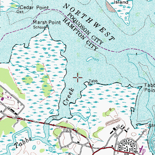 Topographic Map of Tabbs Creek, VA
