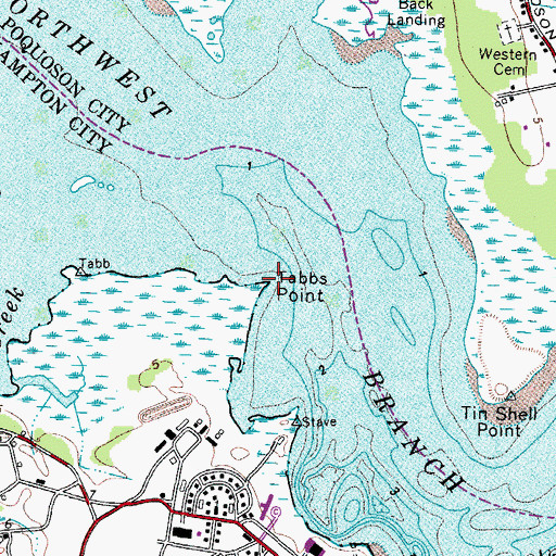 Topographic Map of Tabbs Point, VA