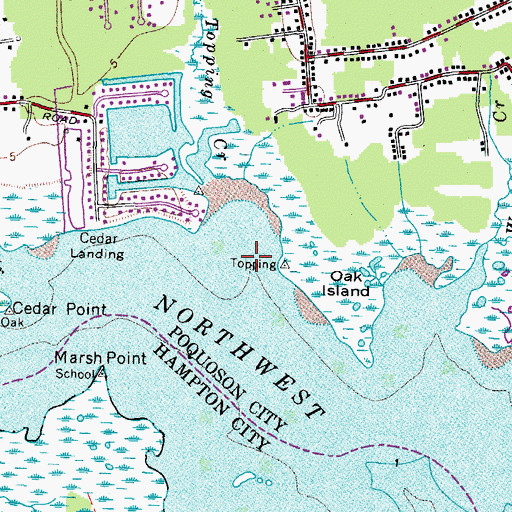 Topographic Map of Topping Creek, VA