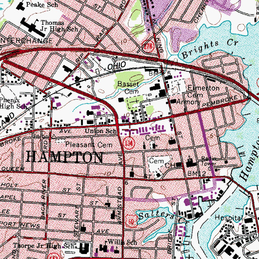 Topographic Map of Union School, VA