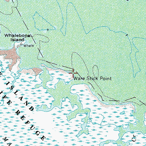 Topographic Map of Ware Stick Point, VA