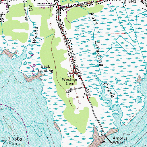 Topographic Map of Western Cemetery, VA