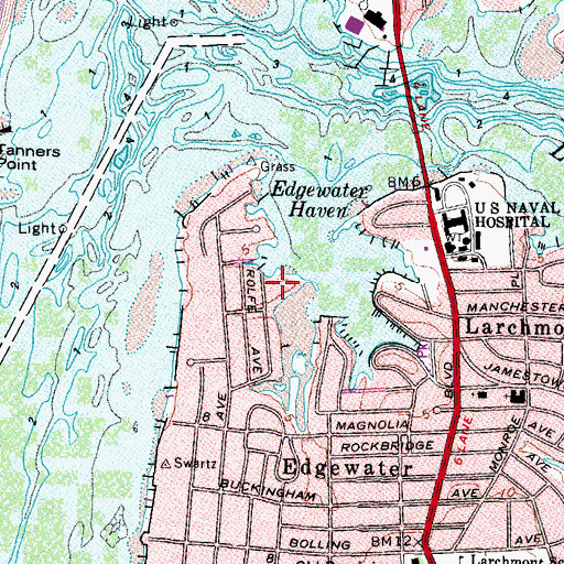 Topographic Map of Boushs Bluff, VA