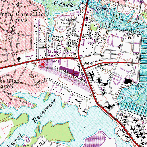 Topographic Map of Little Creek East Shopping Center, VA