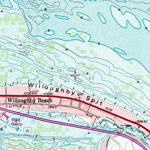 Topographic Map of Willoughby Beach, VA