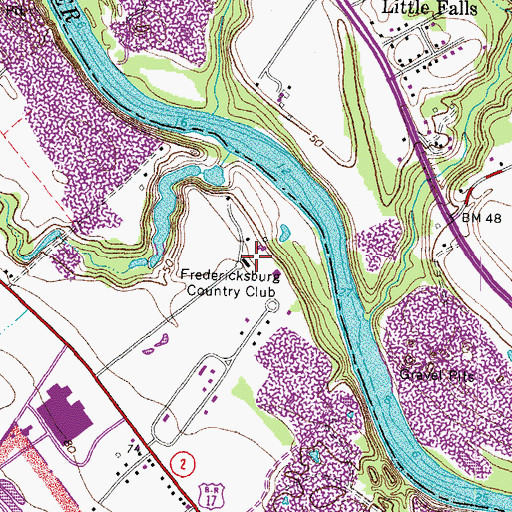 Topographic Map of Mansfield Hall, VA