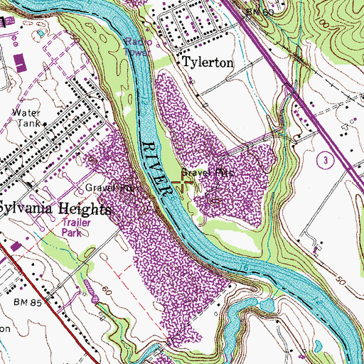 Topographic Map of Bermard Bar, VA