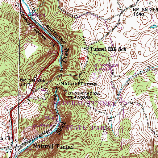 Topographic Map of Cove Ridge, VA