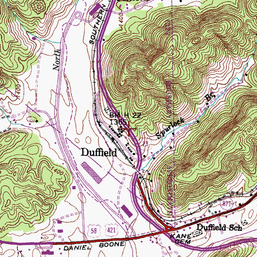 Topographic Map of Duffield, VA