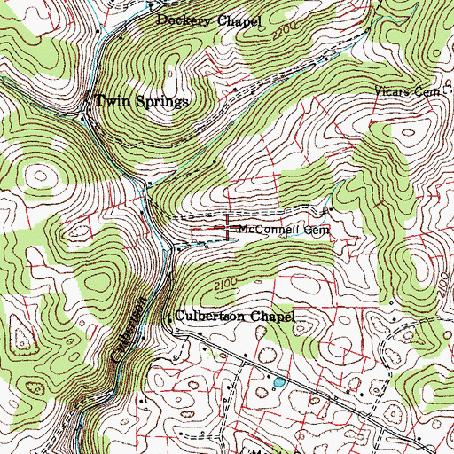 Topographic Map of McConnell Cemetery, VA