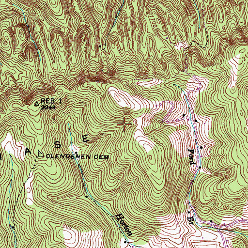 Topographic Map of Purchase Ridge, VA