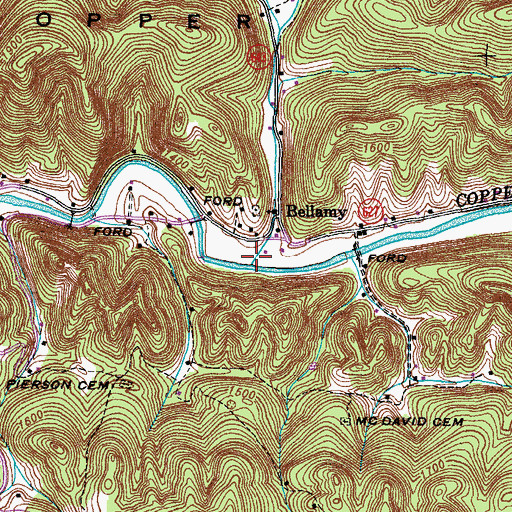 Topographic Map of Sorrel Creek, VA
