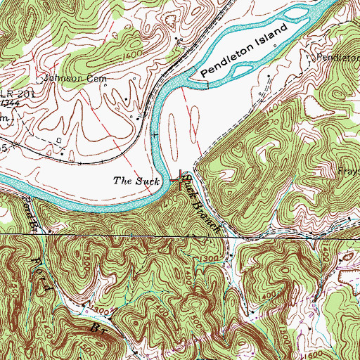 Topographic Map of Suck Branch, VA