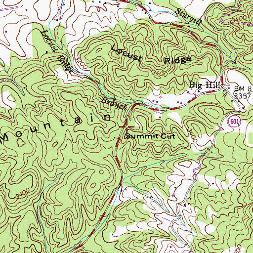 Topographic Map of Summit Cut, VA