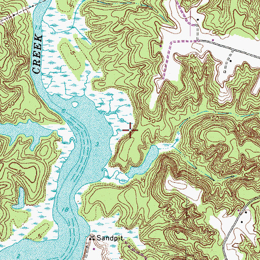 Topographic Map of Yellowbank Landing, VA