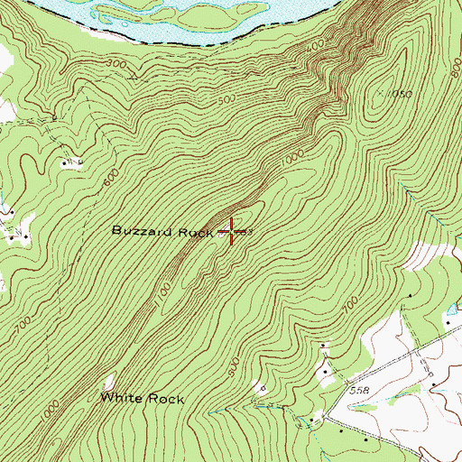 Topographic Map of Buzzard Rock, VA
