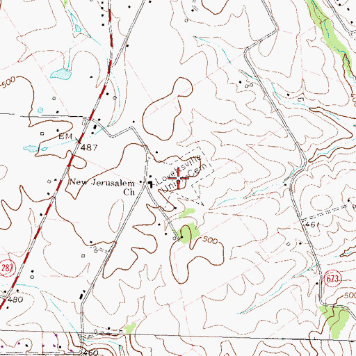 Topographic Map of Lovettsville Union Cemetery, VA