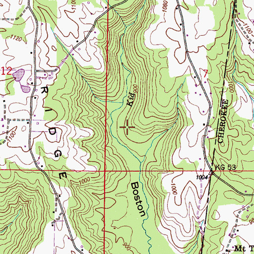 Topographic Map of Blowing Spring, AL