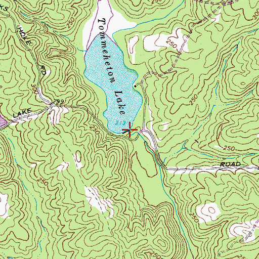 Topographic Map of Tommeheton Lake Dam, VA