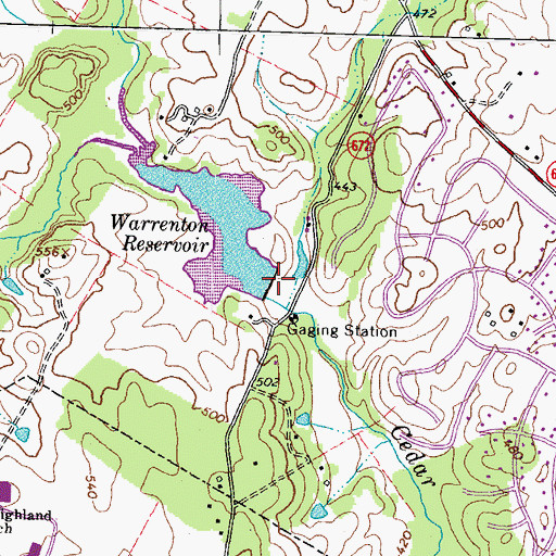 Topographic Map of Warrenton Dam, VA