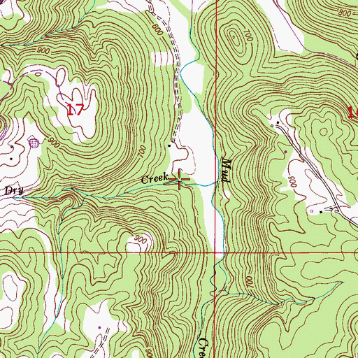 Topographic Map of Dry Creek Spring, AL