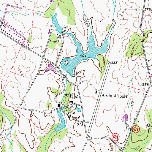 Topographic Map of Airlie Dam, VA