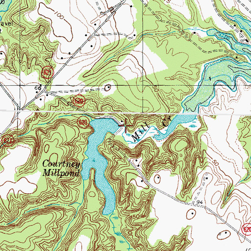 Topographic Map of Courtney Millpond Dam, VA