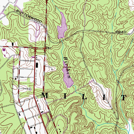 Topographic Map of Butterwood Lower Dam, VA