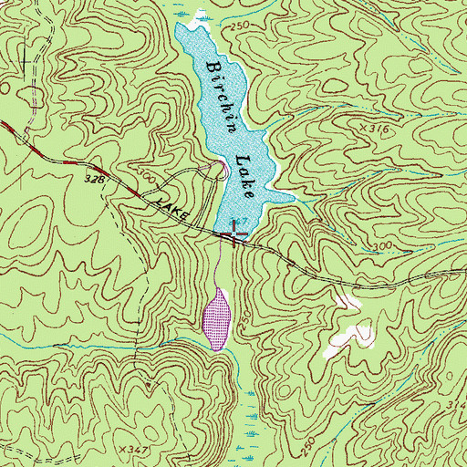 Topographic Map of Birchin Dam, VA