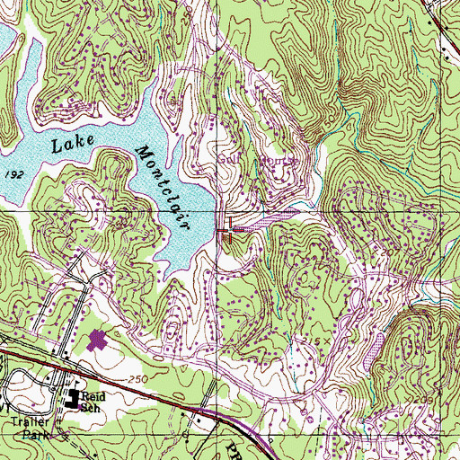 Topographic Map of Lake Montclair Dam, VA