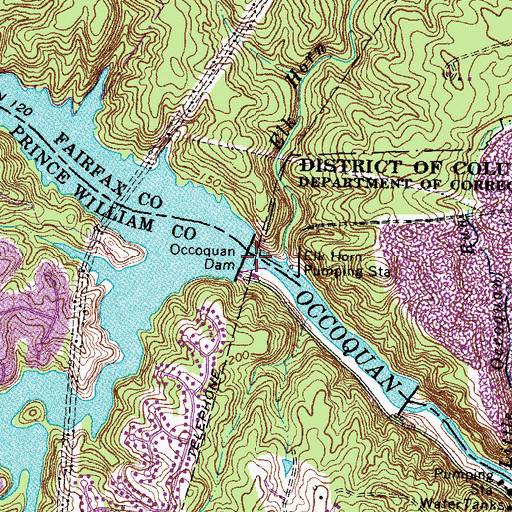 Topographic Map of Occoquan Main Dam, VA