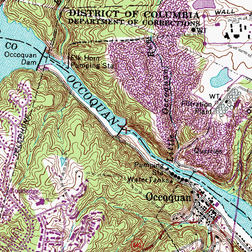 Topographic Map of Occoquan Pumping Dam, VA