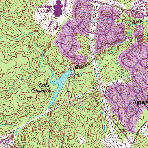 Topographic Map of Lake Omiscal Dam, VA