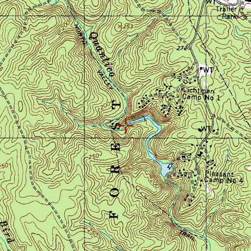 Topographic Map of Camp Four Dam, VA