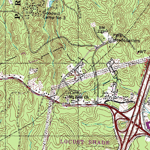 Topographic Map of Camp Three Dam, VA