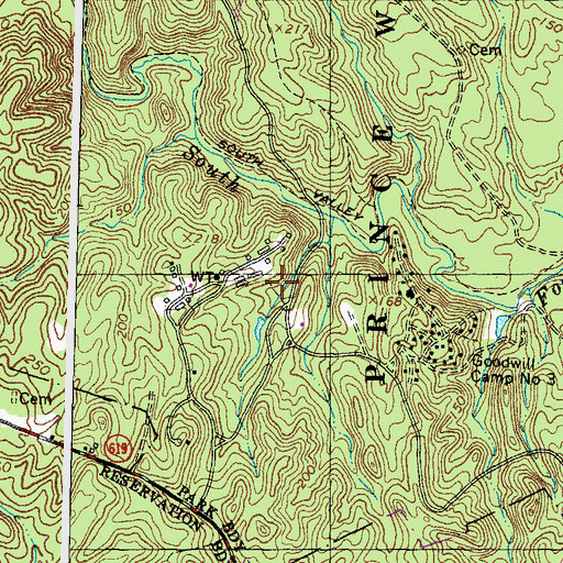 Topographic Map of Carters Day Camp Pond Dam, VA